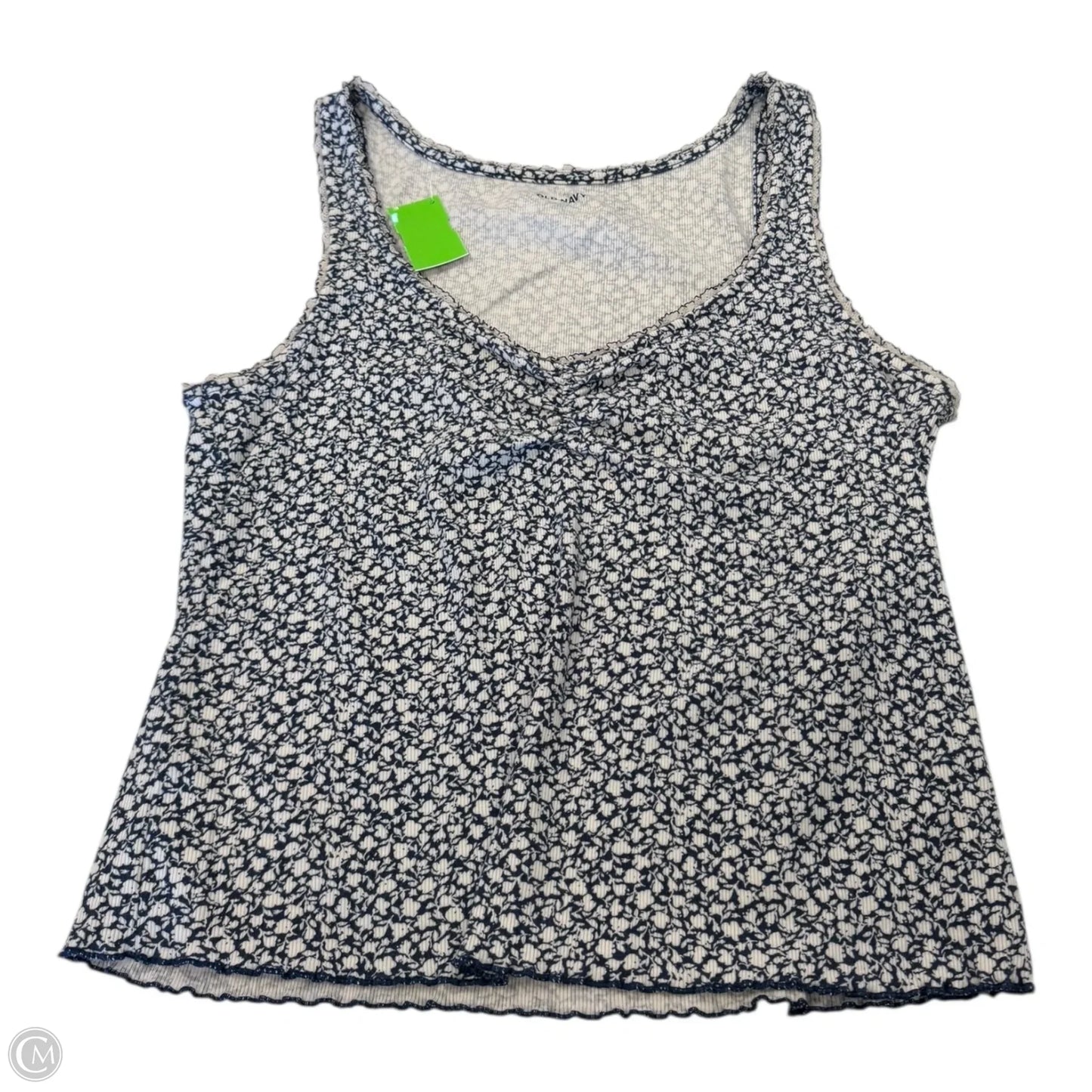 Top Sleeveless By Old Navy In Blue & White, Size: Xl