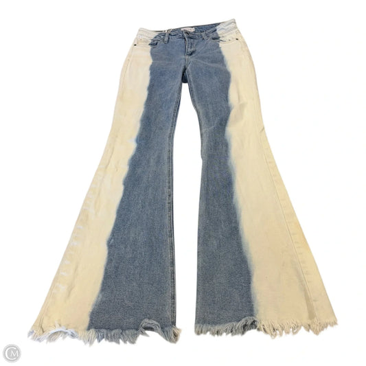 Jeans Flared By Cello In Blue & White, Size: L