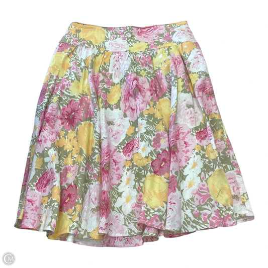 Skirt Midi By Loft In Floral Print, Size: 8