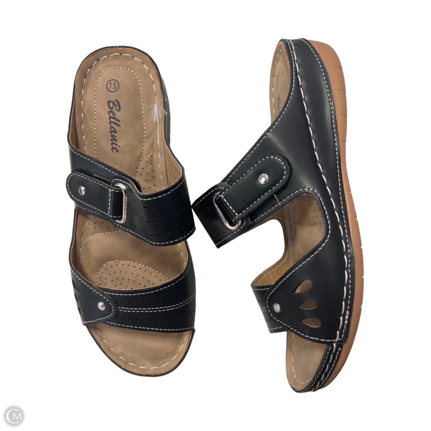 Sandals Flats By Clothes Mentor In Black, Size: 7.5