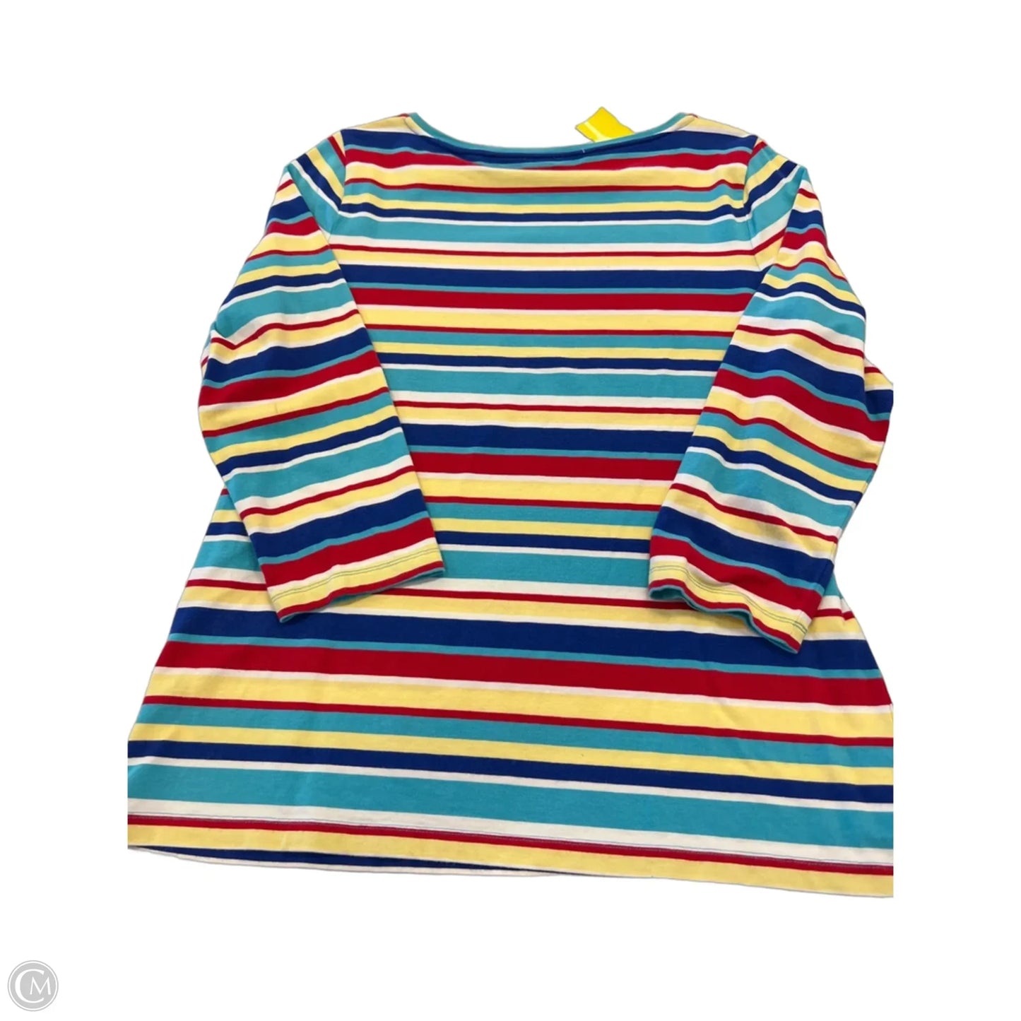 Top 3/4 Sleeve By Talbots In Striped Pattern, Size: L