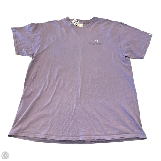 Top Short Sleeve By Simply Southern In Purple, Size: Xl