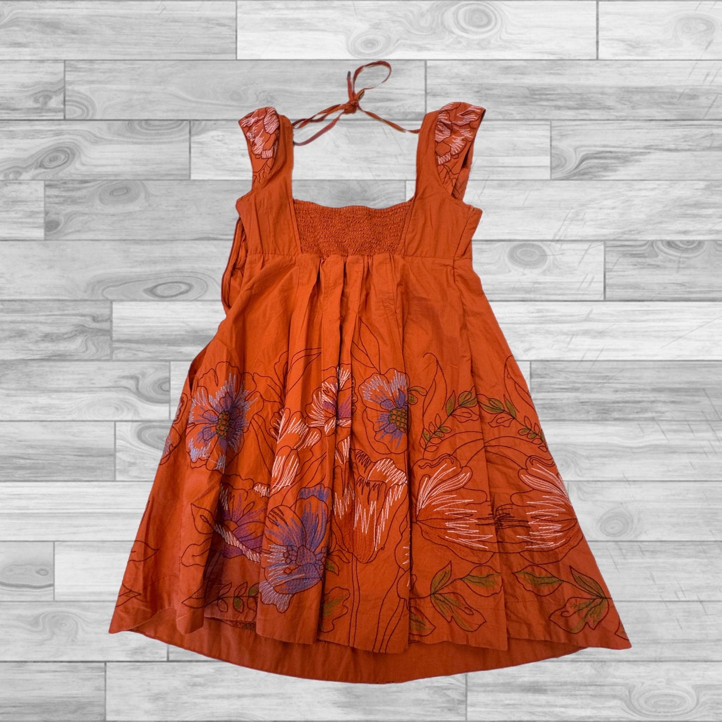 Orange Dress Casual Short Anthropologie, Size M