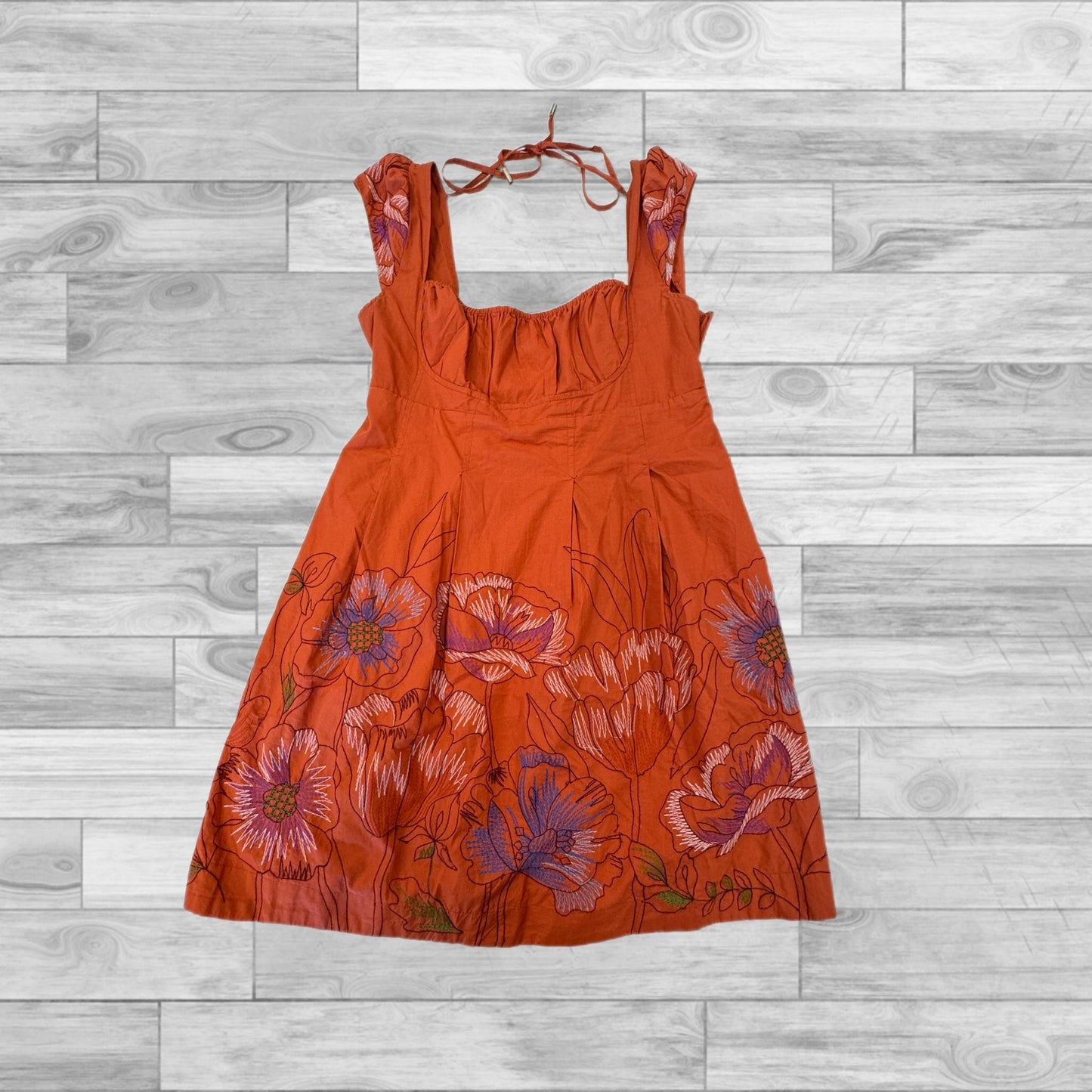 Orange Dress Casual Short Anthropologie, Size M