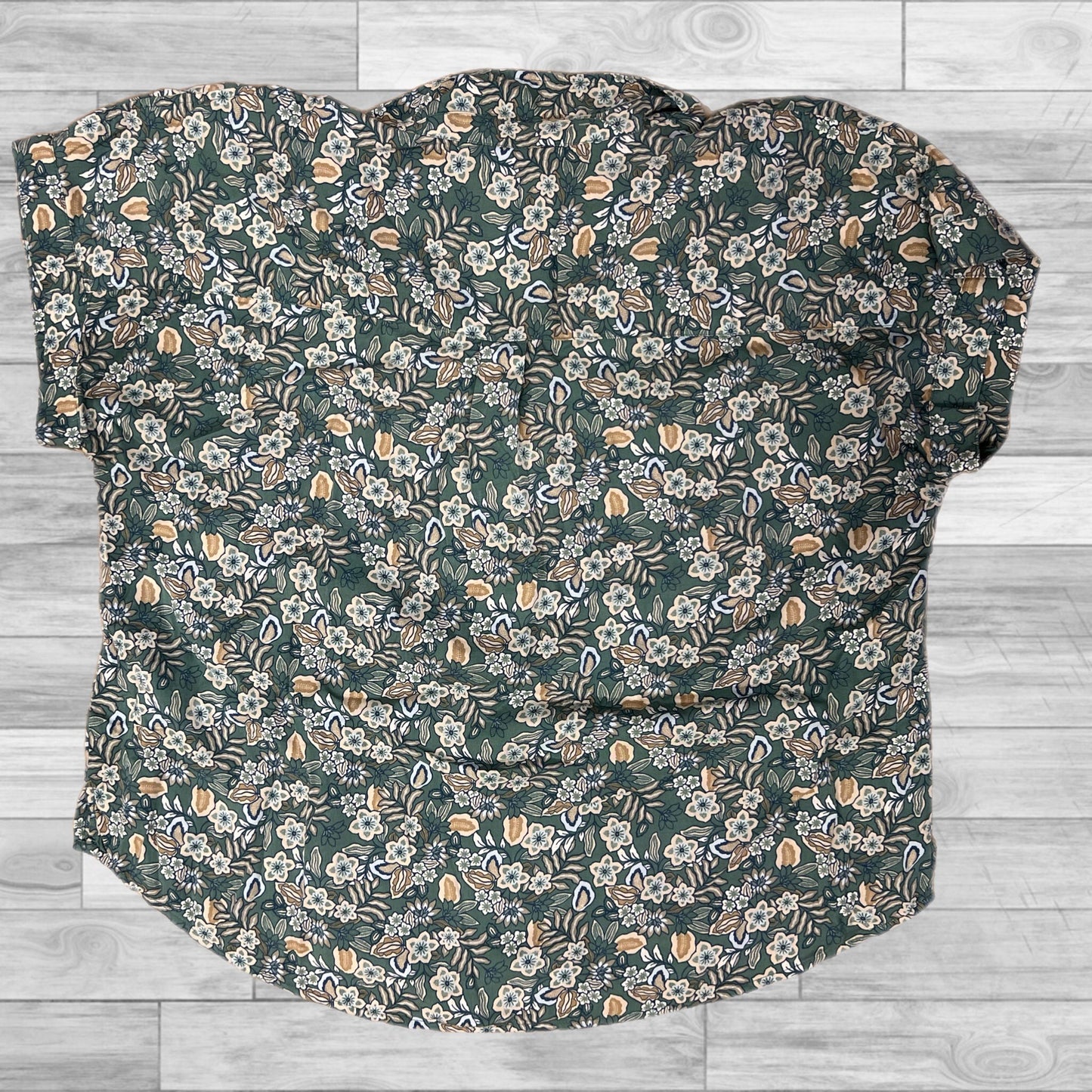 Top Short Sleeve By Lucky Brand In Floral Print, Size: Xl