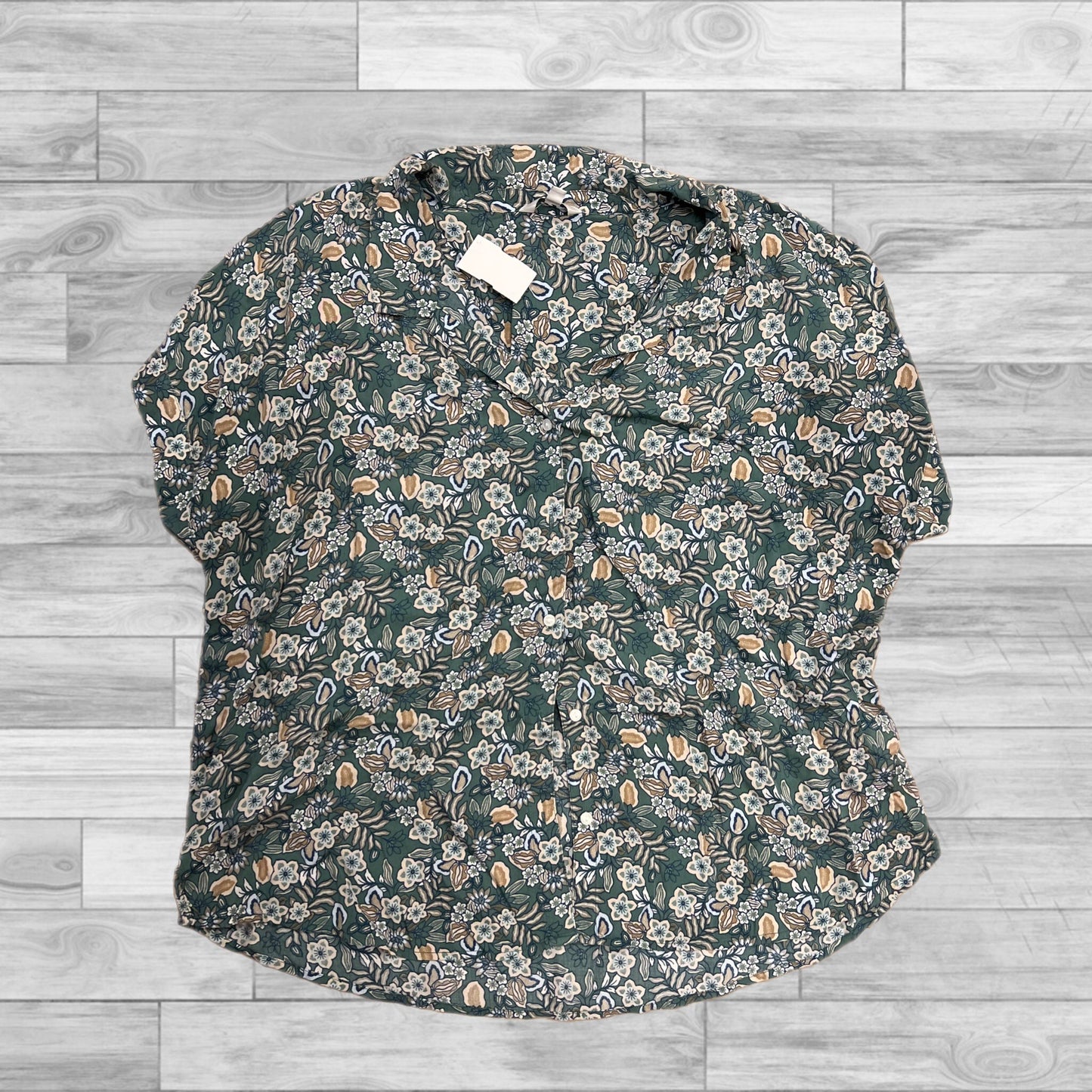 Top Short Sleeve By Lucky Brand In Floral Print, Size: Xl