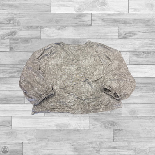 Top Long Sleeve By Anthropologie In Silver, Size: L