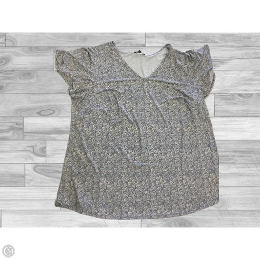 Top Short Sleeve By Adrianna Papell In Grey, Size: 1x