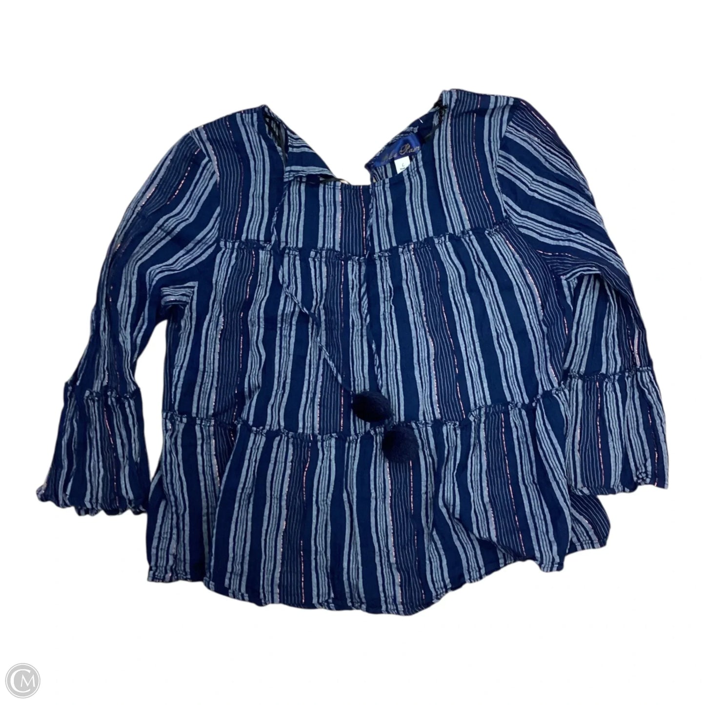 Top 3/4 Sleeve By Blue Rain In Navy, Size: L