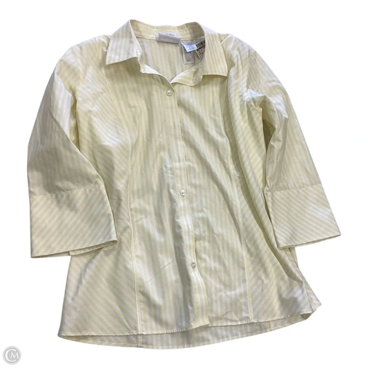 Top 3/4 Sleeve By Liz Claiborne In Yellow, Size: 10