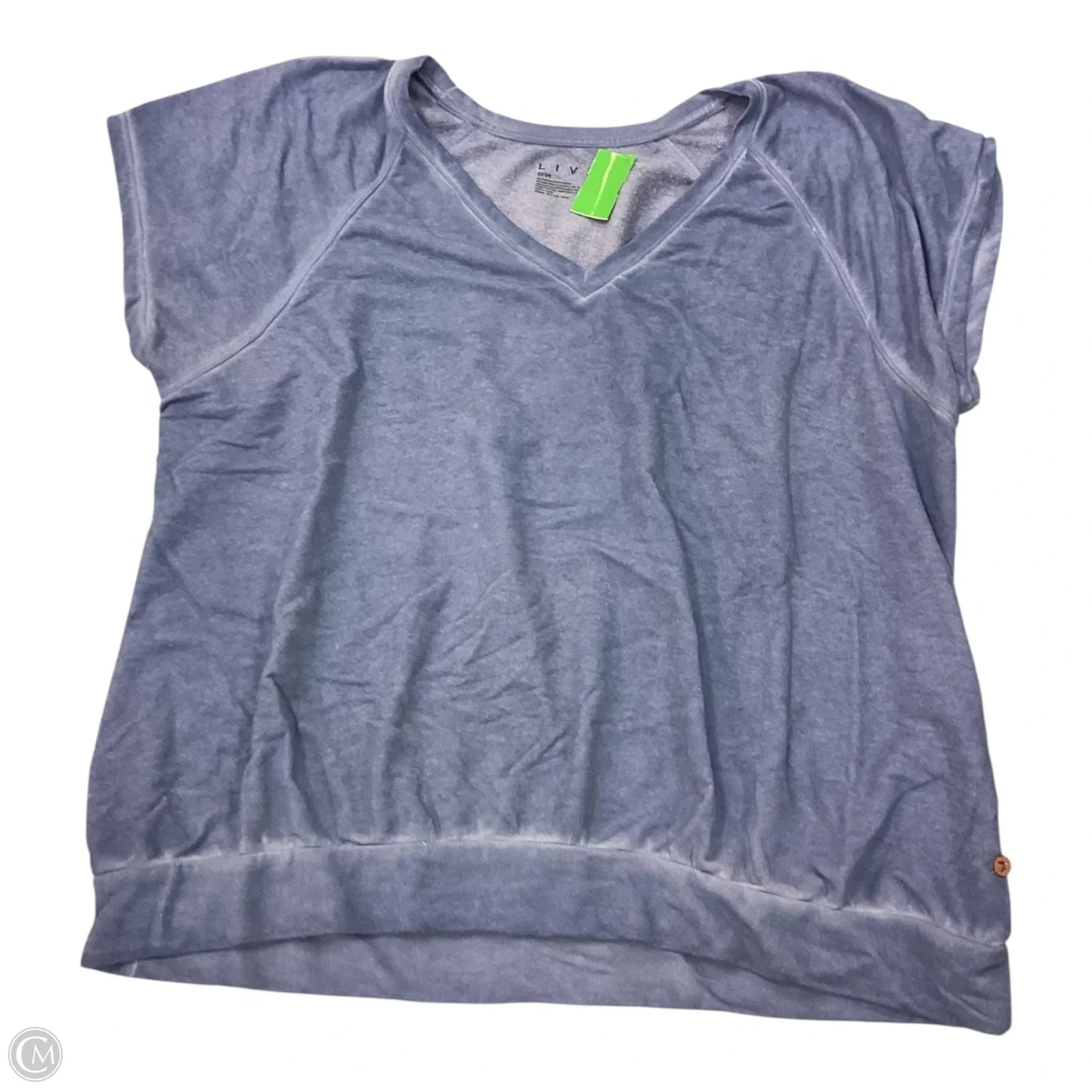 Top Short Sleeve By Livi Active In blue, Size: 22
