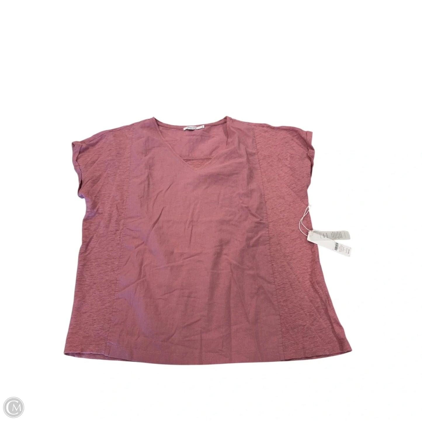 Top Short Sleeve By Chicos In Pink, Size: M