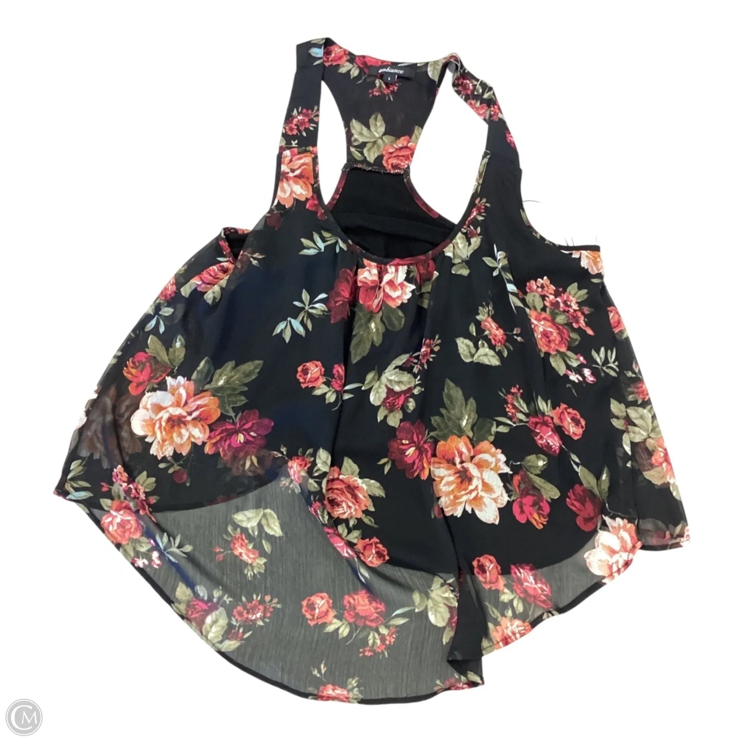 Top Sleeveless By Ambiance Apparel In Floral Print, Size: L