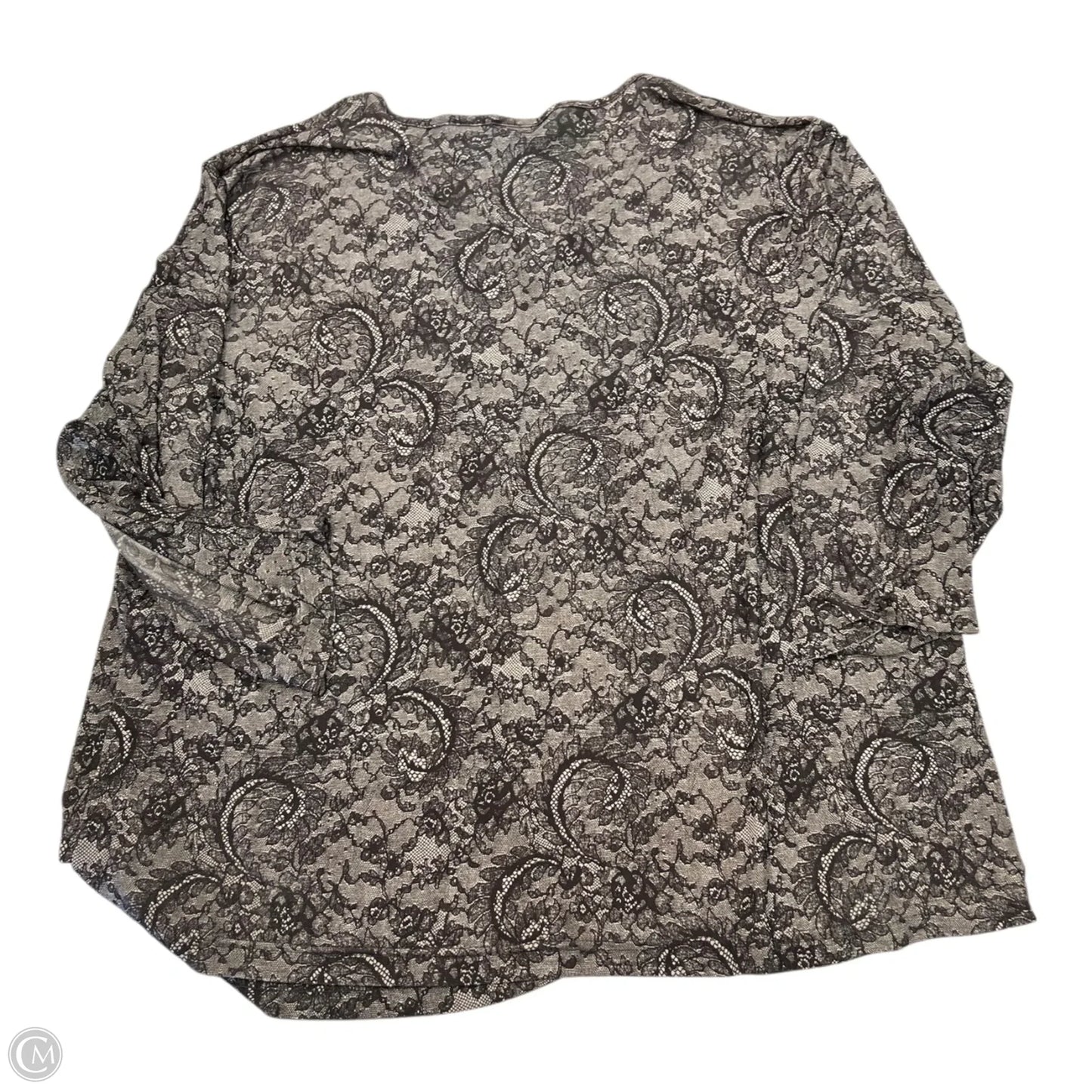 Top 3/4 Sleeve By Clothes Mentor In Grey, Size: 1x
