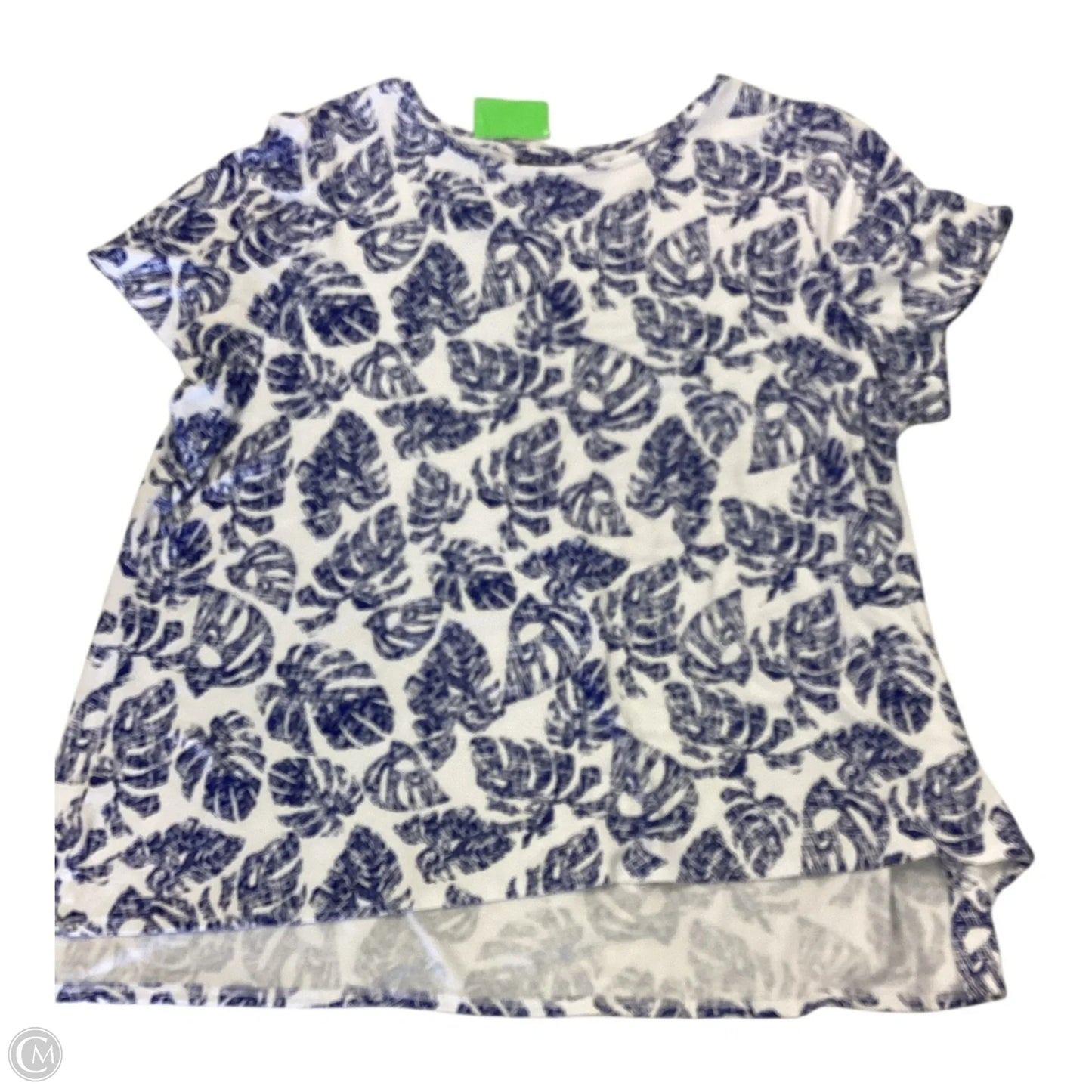 Top Short Sleeve By Alfani In Blue, Size: 2x