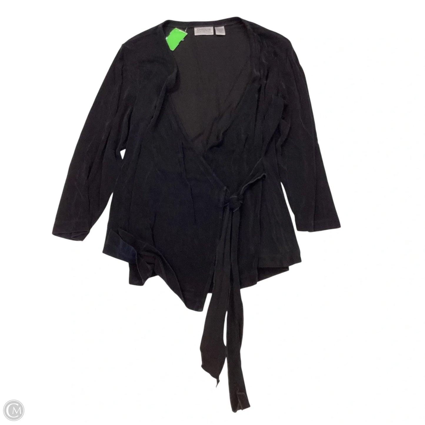 Top 3/4 Sleeve By Chicos In Black, Size: L