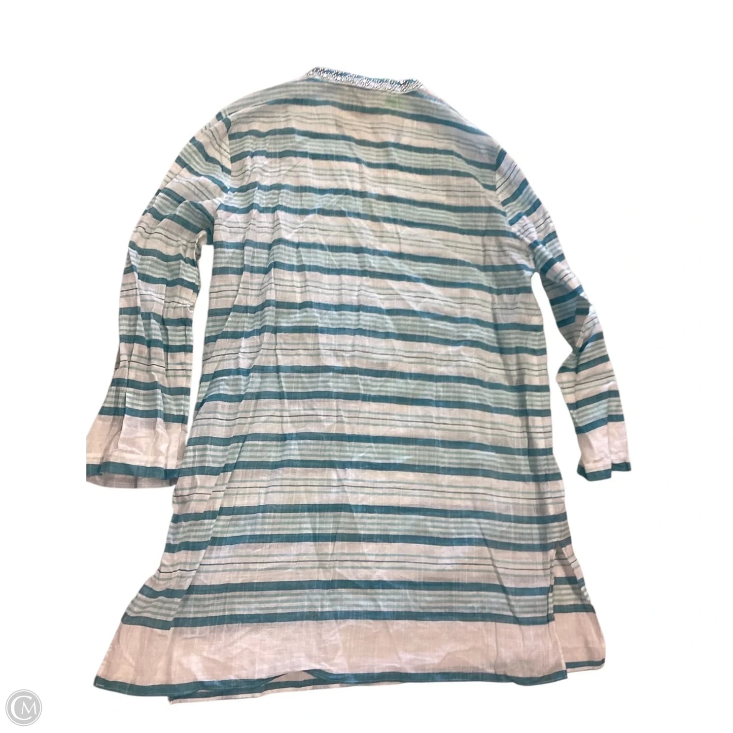 Top 3/4 Sleeve By Michael By Michael Kors In Blue & White, Size: S