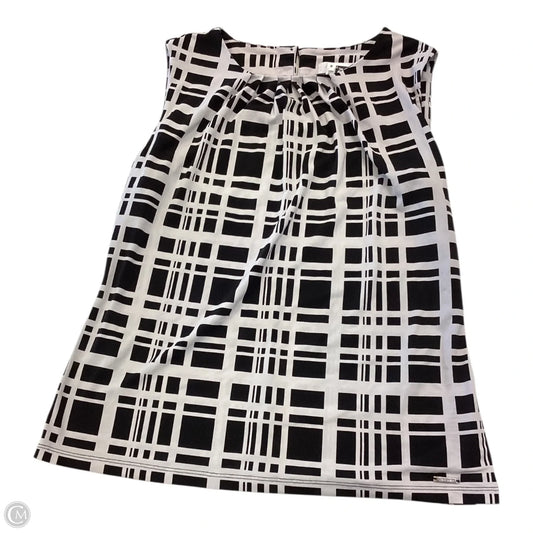 Top Sleeveless By Calvin Klein In Black & White, Size: M