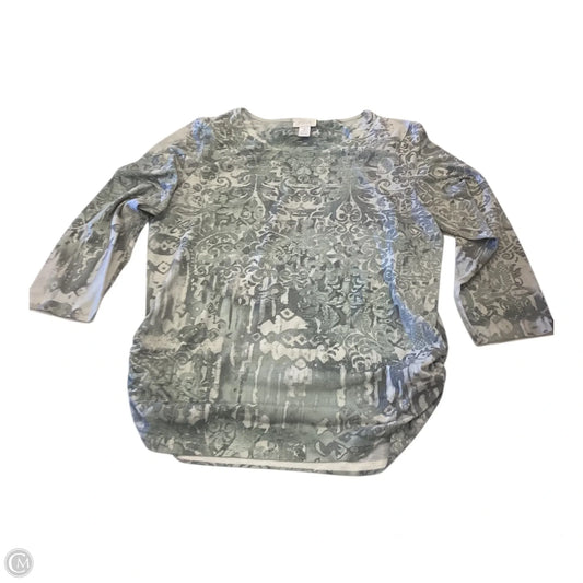 Top 3/4 Sleeve By Chicos In Green, Size: M