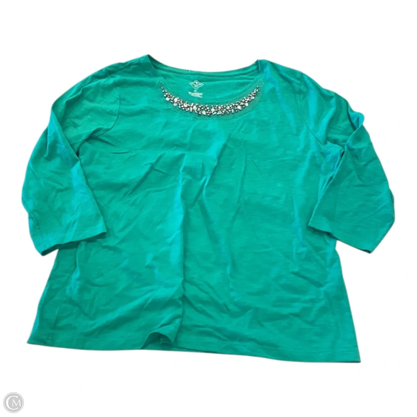 Top 3/4 Sleeve By St Johns Bay In Green, Size: Xl