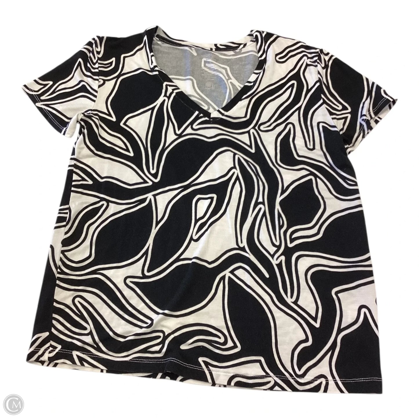 Top Short Sleeve By Nine West In Black & White, Size: S