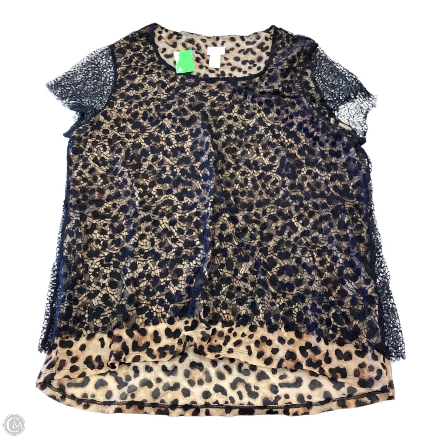 Top Short Sleeve By Chicos In Animal Print, Size: Xl