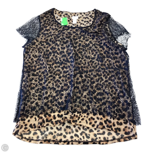 Top Short Sleeve By Chicos In Animal Print, Size: Xl