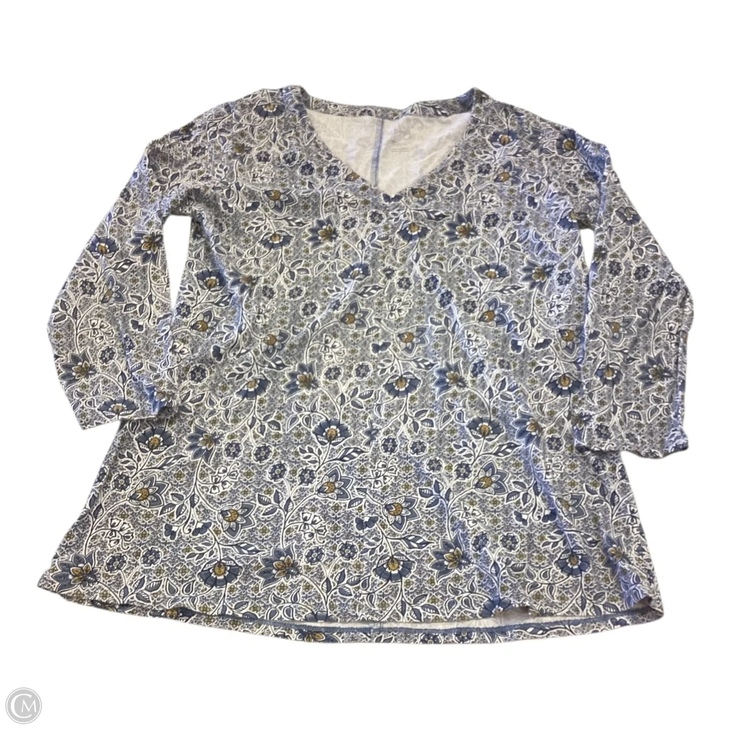 Top 3/4 Sleeve By Pure Jill In Blue, Size: M