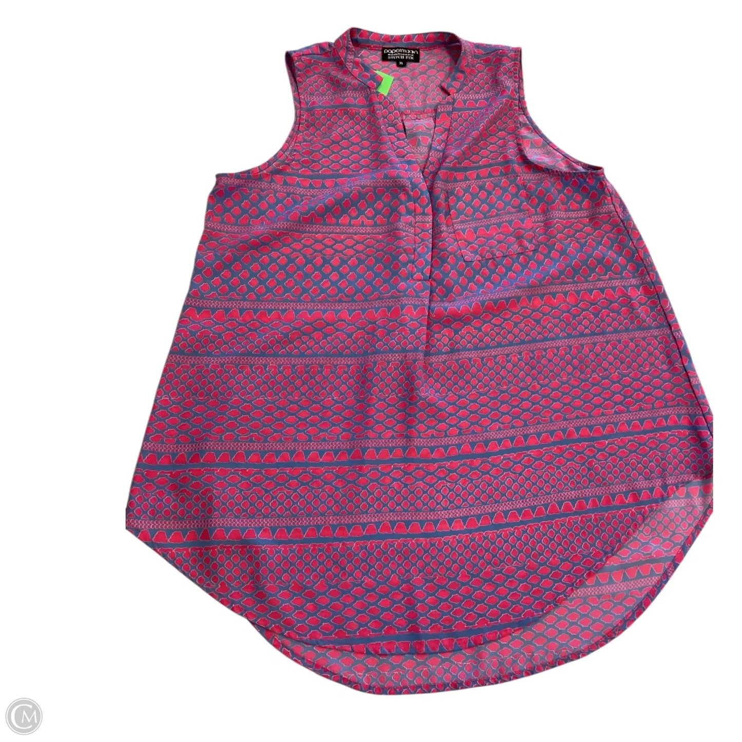 Top Sleeveless By Papermoon In Blue & Pink, Size: Xl