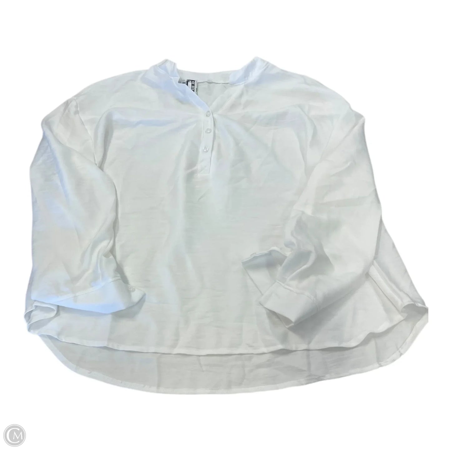Top 3/4 Sleeve By Clothes Mentor In White, Size: 2x