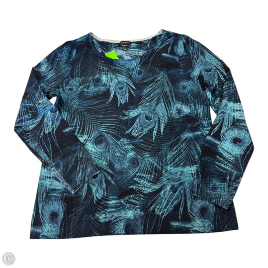 Top Long Sleeve By Talbots In Blue, Size: L