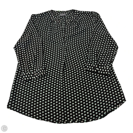 Top 3/4 Sleeve By Van Heusen In Polkadot Pattern, Size: L