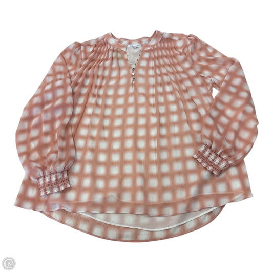 Top Long Sleeve By Calvin Klein In Pink, Size: M