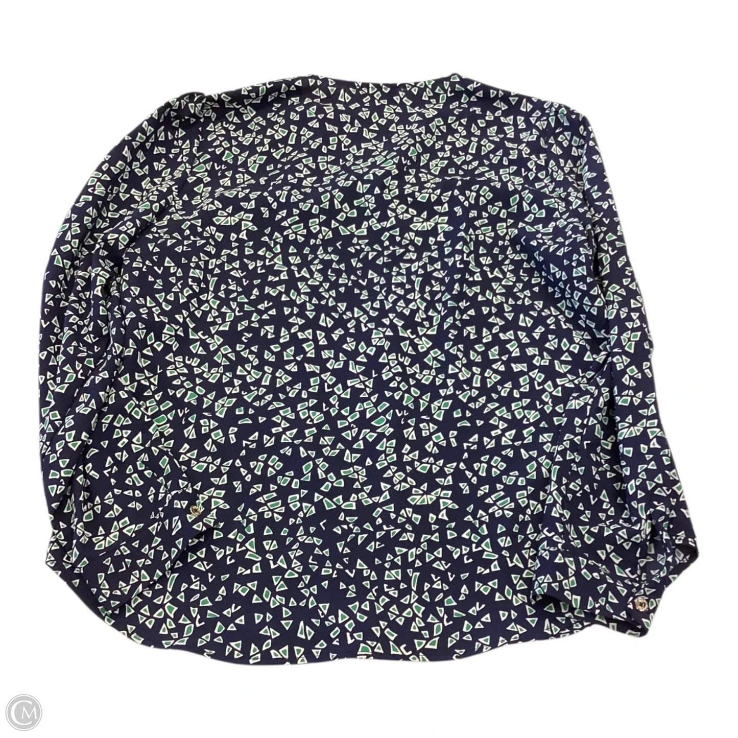 Top Long Sleeve By Jones New York In Green Denim, Size: L