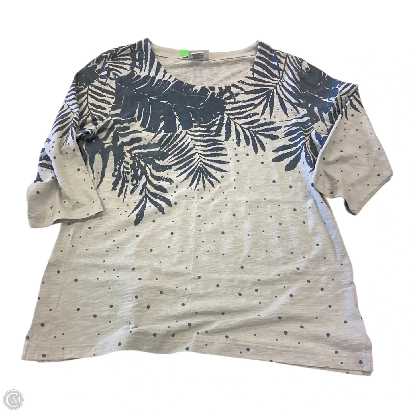 Top Short Sleeve Basic By Clothes Mentor In Tropical Print, Size: L