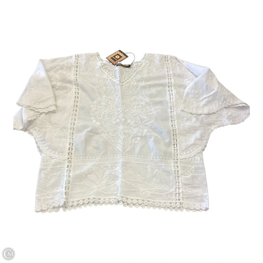 Top Short Sleeve By Clothes Mentor In Cream, Size: L
