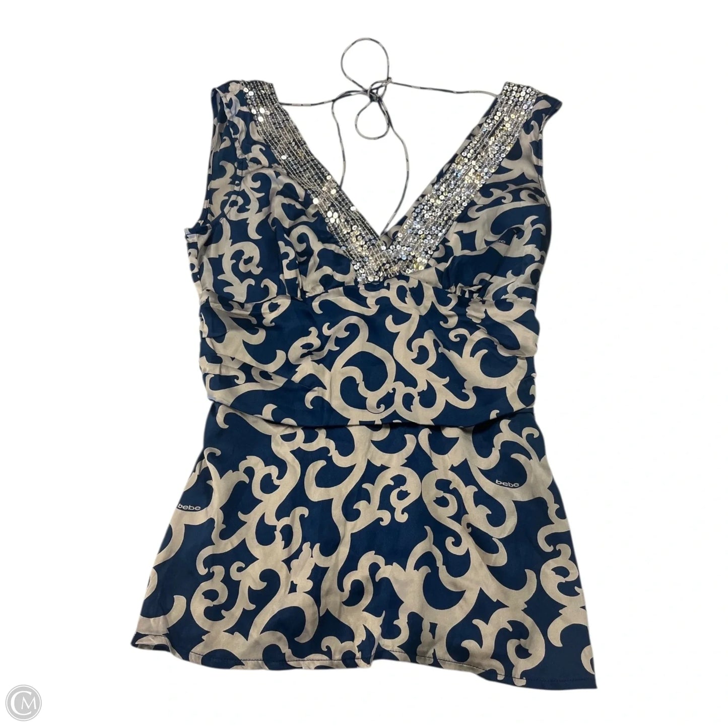 Top Sleeveless By Bebe In Blue, Size: S