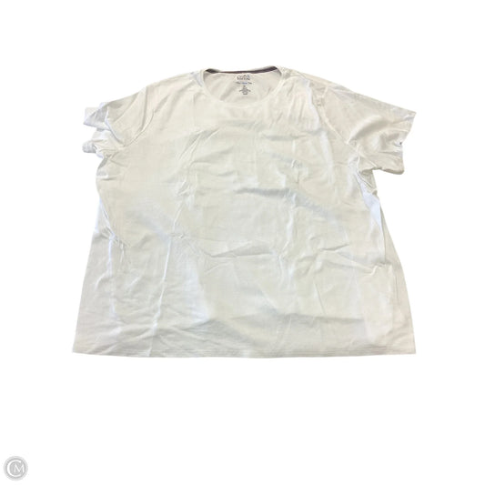 Top Short Sleeve By Croft And Barrow In White, Size: 3x