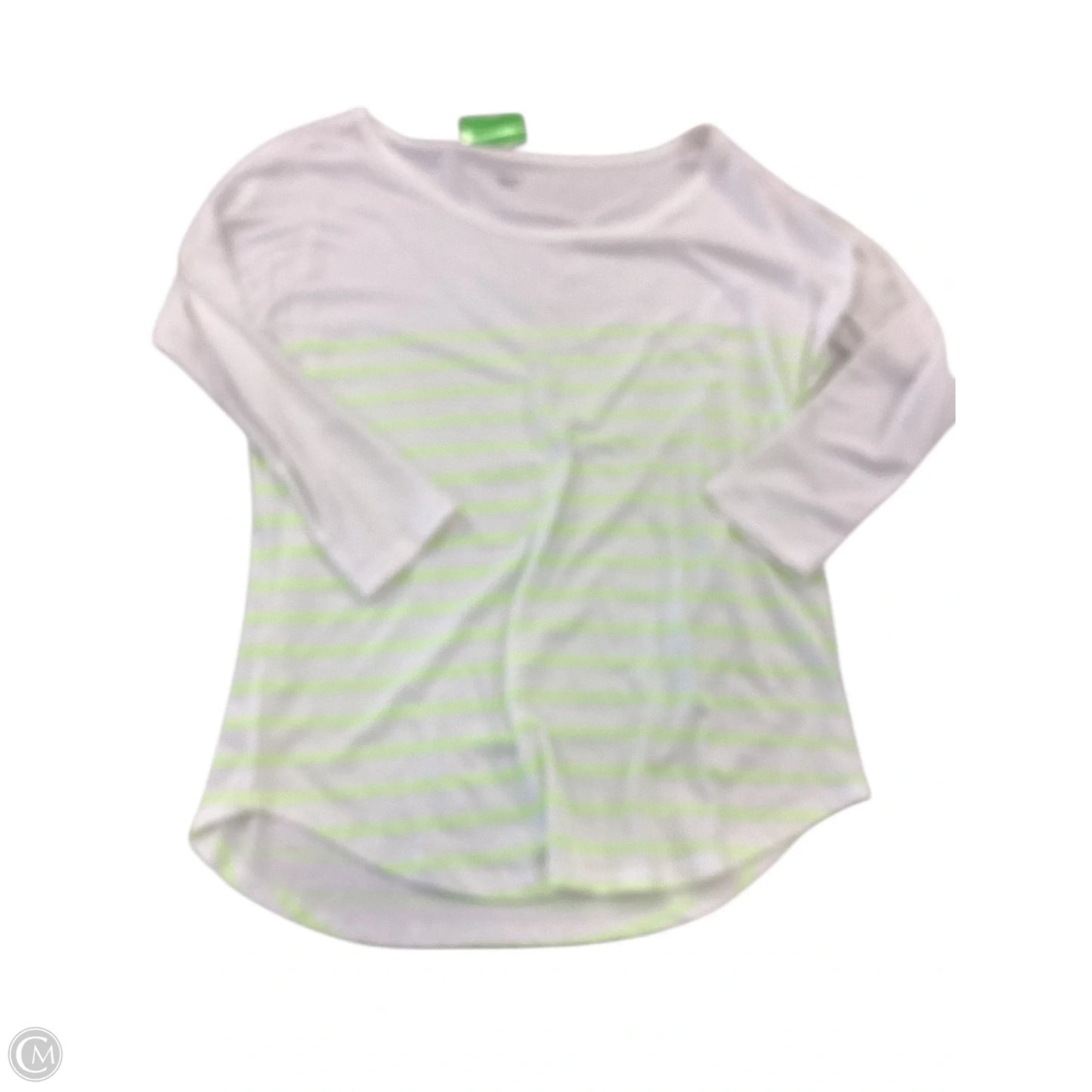 Top Long Sleeve By Gap In Green & White, Size: M