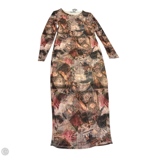 Dress Casual Maxi By Almost Famous In Brown, Size: L