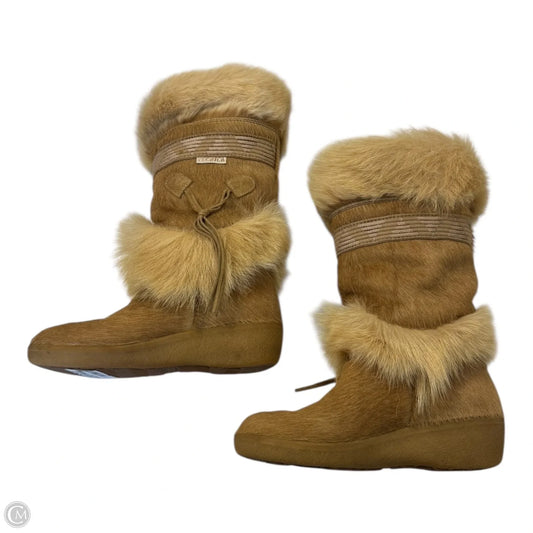 Boots Knee Flats By Clothes Mentor In Tan, Size: 7.5