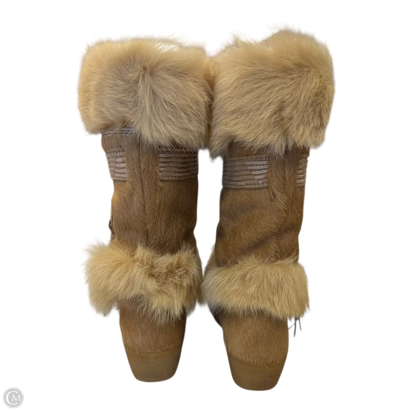 Boots Knee Flats By Clothes Mentor In Tan, Size: 7.5