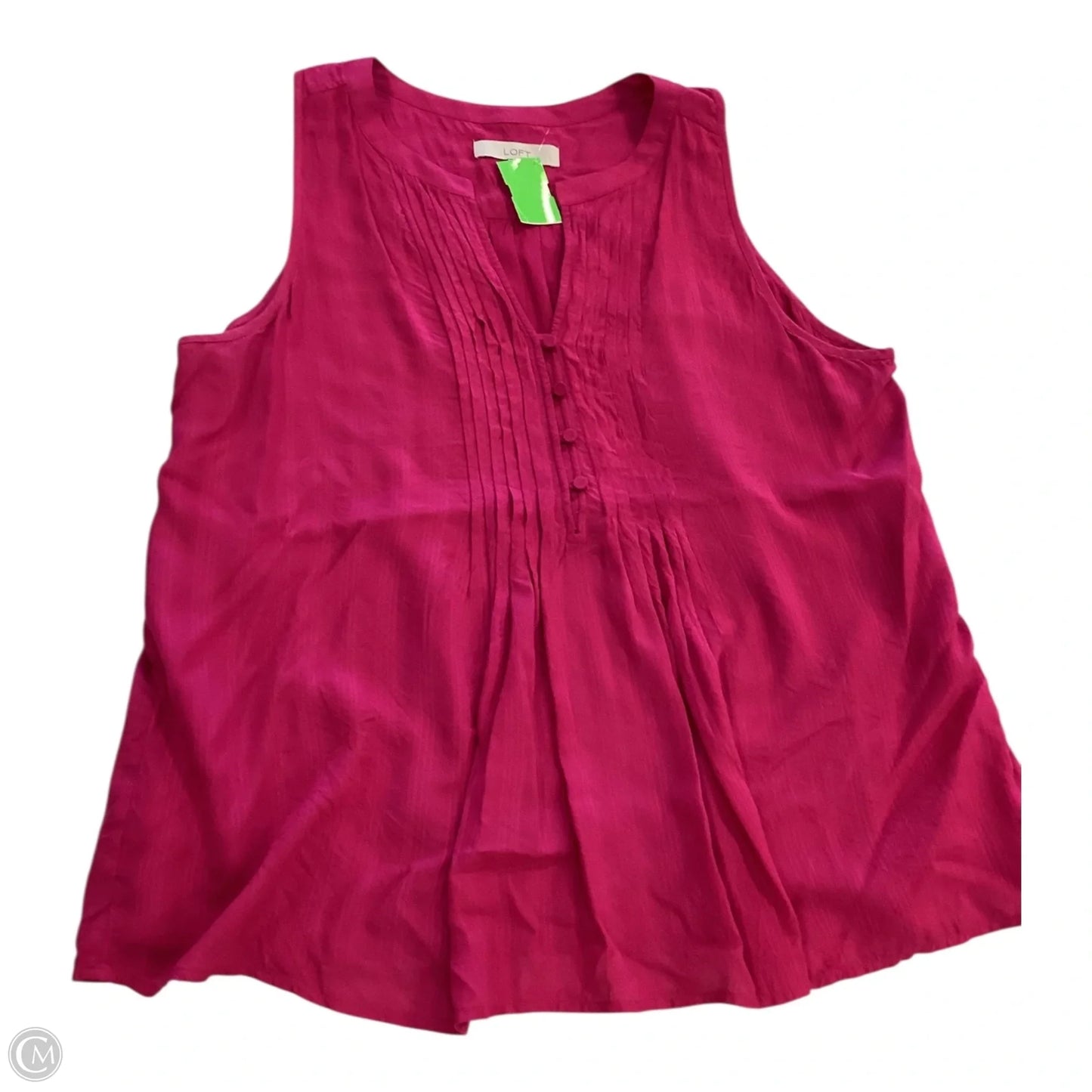Top Sleeveless By Loft In Pink, Size: L