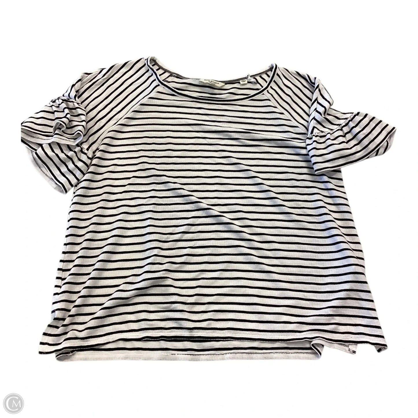 Top Short Sleeve By Max Studio In Striped Pattern, Size: M