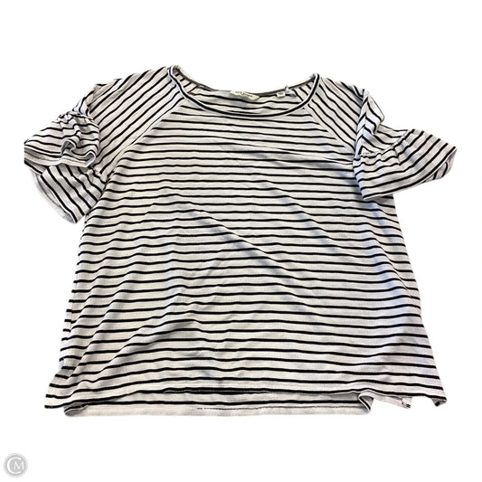 Top Short Sleeve By Max Studio In Striped Pattern, Size: M