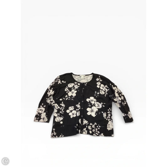 Cardigan By White House Black Market In Floral Print, Size: Xl