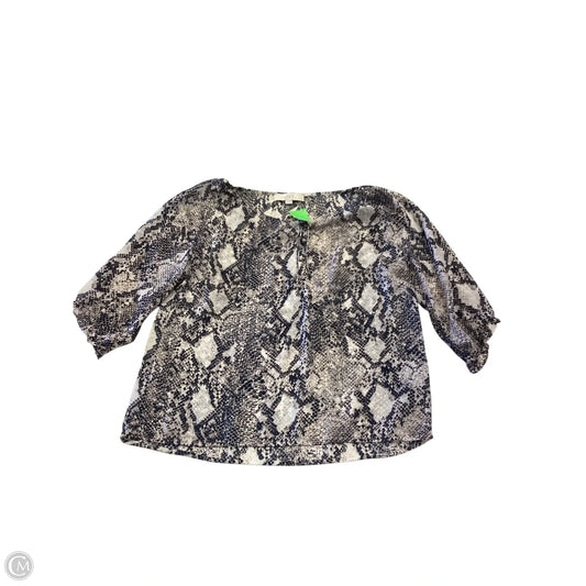 Blouse 3/4 Sleeve By Loft In Animal Print, Size: Mp