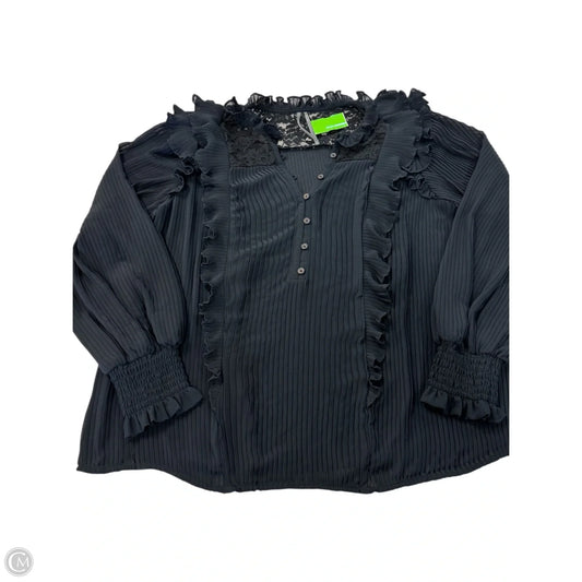 Blouse Long Sleeve By Anthropologie In Black, Size: S