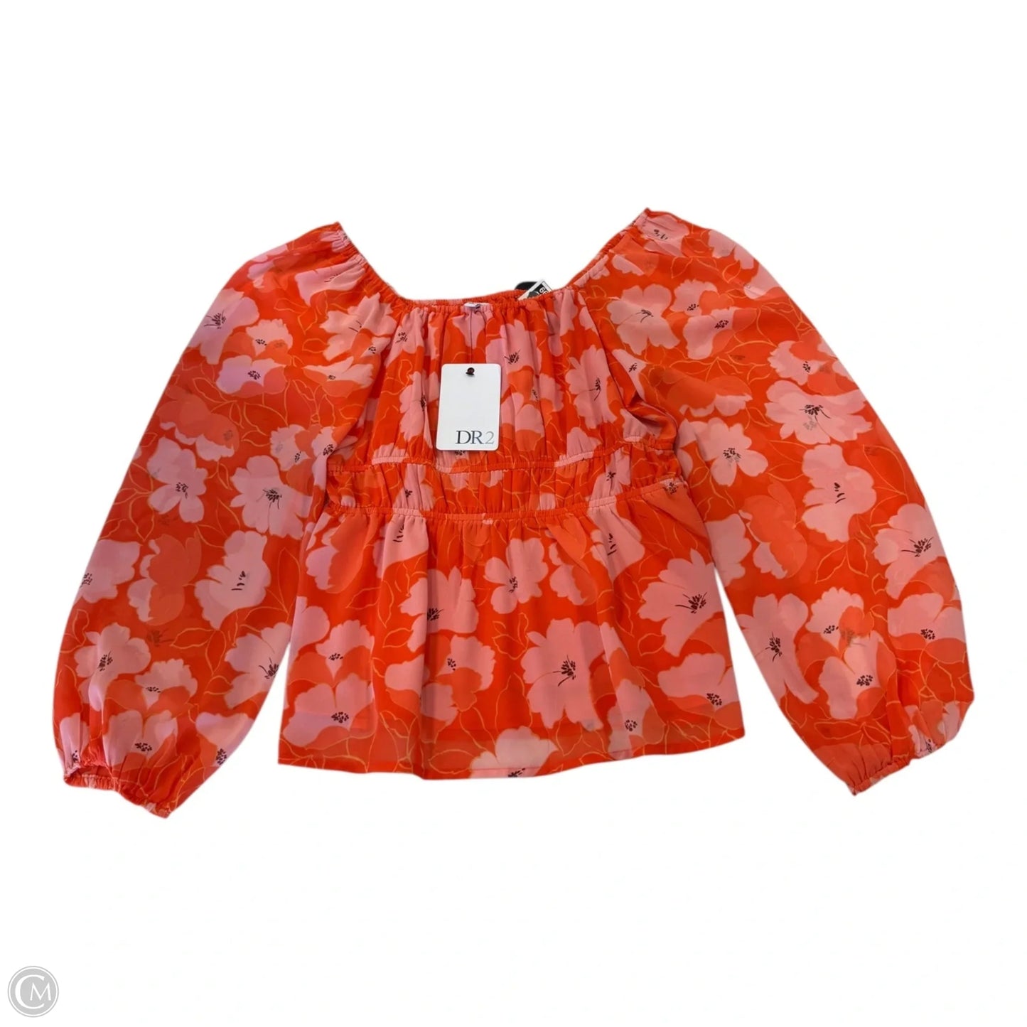 Blouse 3/4 Sleeve By Dr2 In Orange, Size: Xs