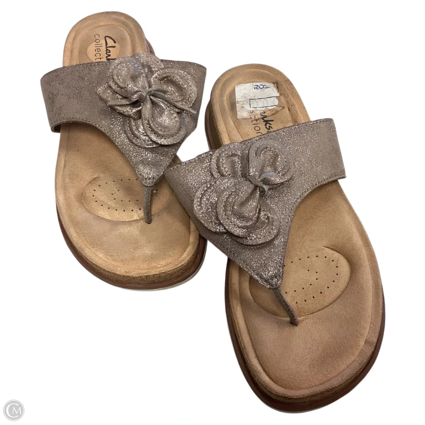 Sandals Flats By Clarks In Tan, Size: 7